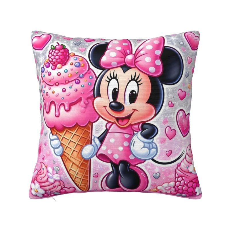Disney Cartoon Minnie Mouse Cushion Covers Polyester Anime Throw Pillow Case for Sofa Car Square Pillowcase Bedroom Decoration