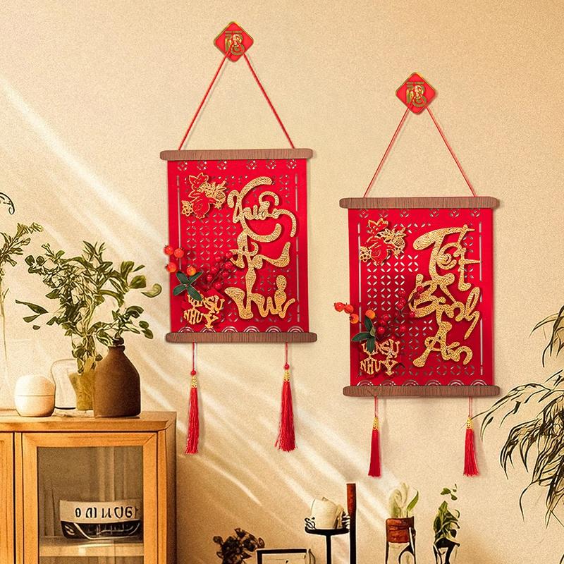 2026 Chinese New Year Hanging Ornament Hoese Year Vietnamese Couplet Spring Festival Wall Door Traditional Tet Decoration 2026