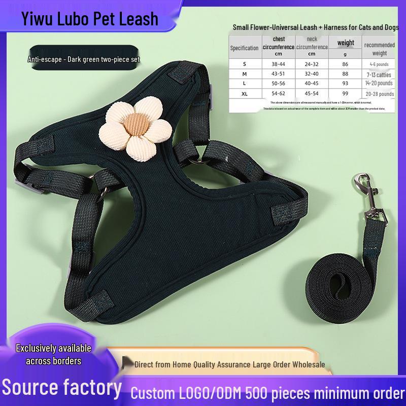 3D-Cartoon-Haustierweste und Leinen-Set für Hunde und Katzen – ausbruchsicheres Geschirr zum Spazierengehen