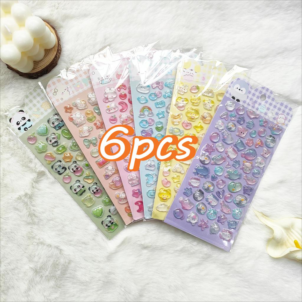 High Quality 2026 3D embossed crystal cute stickers children's reward toys phone cases and fun and cute decorations
