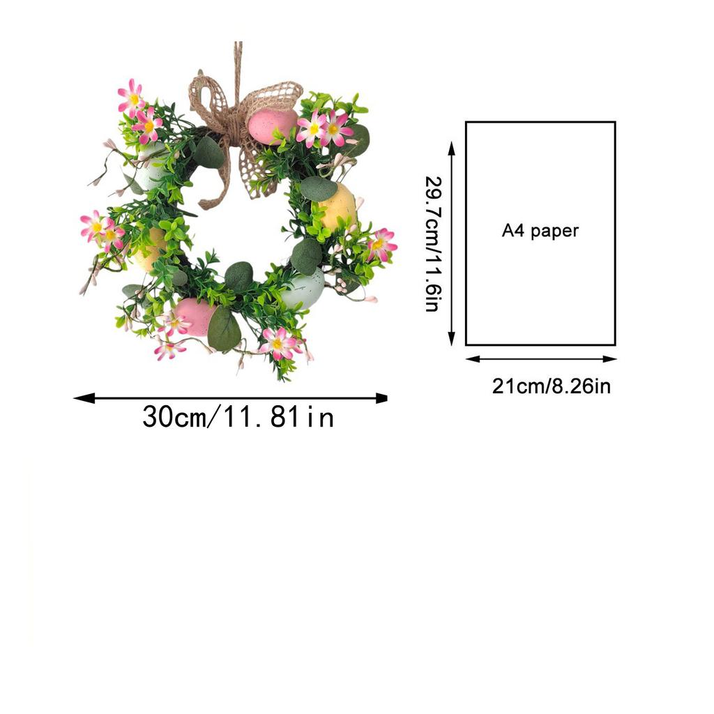 Sztuczna Zielona Dekoracyjna Wianek Wielkanocny, Naturalny Wygląd