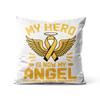 Gaslight Gatekeep Girlboss Childhood Cancer Awareness Pillow Cover Gold Ribbon Retro Groovy Wavy Design Cushion Case