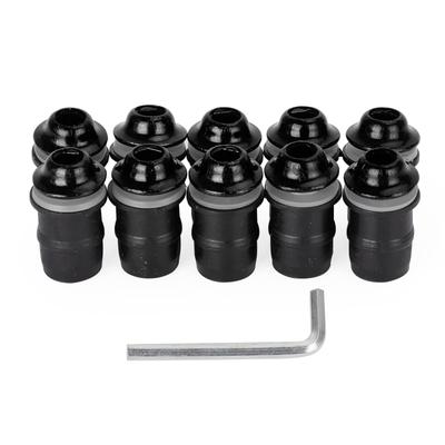 Bruce & Shark Motorcycle 10pcs M5x16mm Screw Bolt Washer Kit Windscreen Shield Alu (Black)