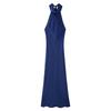 Autumn new high-end French elegant neck halter silk satin texture dress women's clothing European and American style