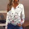 Women's T Shirt Tee Button Long Sleeve Daily Weekend Fashion Basic V- Neck Regular Top