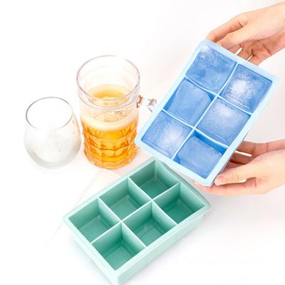 Eiswürfelbereiter für den Gefrierschrank, 6 tiefe Gitter, dick, auslaufsicher, mit transparentem Deckel, lebensmittelecht, wiederverwendbar, nicht klebrig, einfaches Entformen, breiter Boden, Eiswürfelbereiter