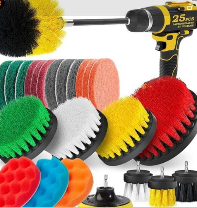 23-Piece Electric Drill Brush Set for Car Cleaning and Polishing