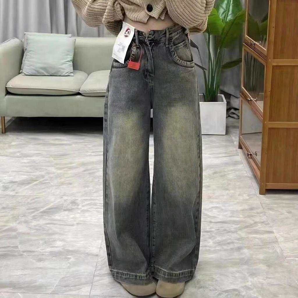2026 Hot-Selling Women's American Retro High-Waist Wide-Leg Jeans