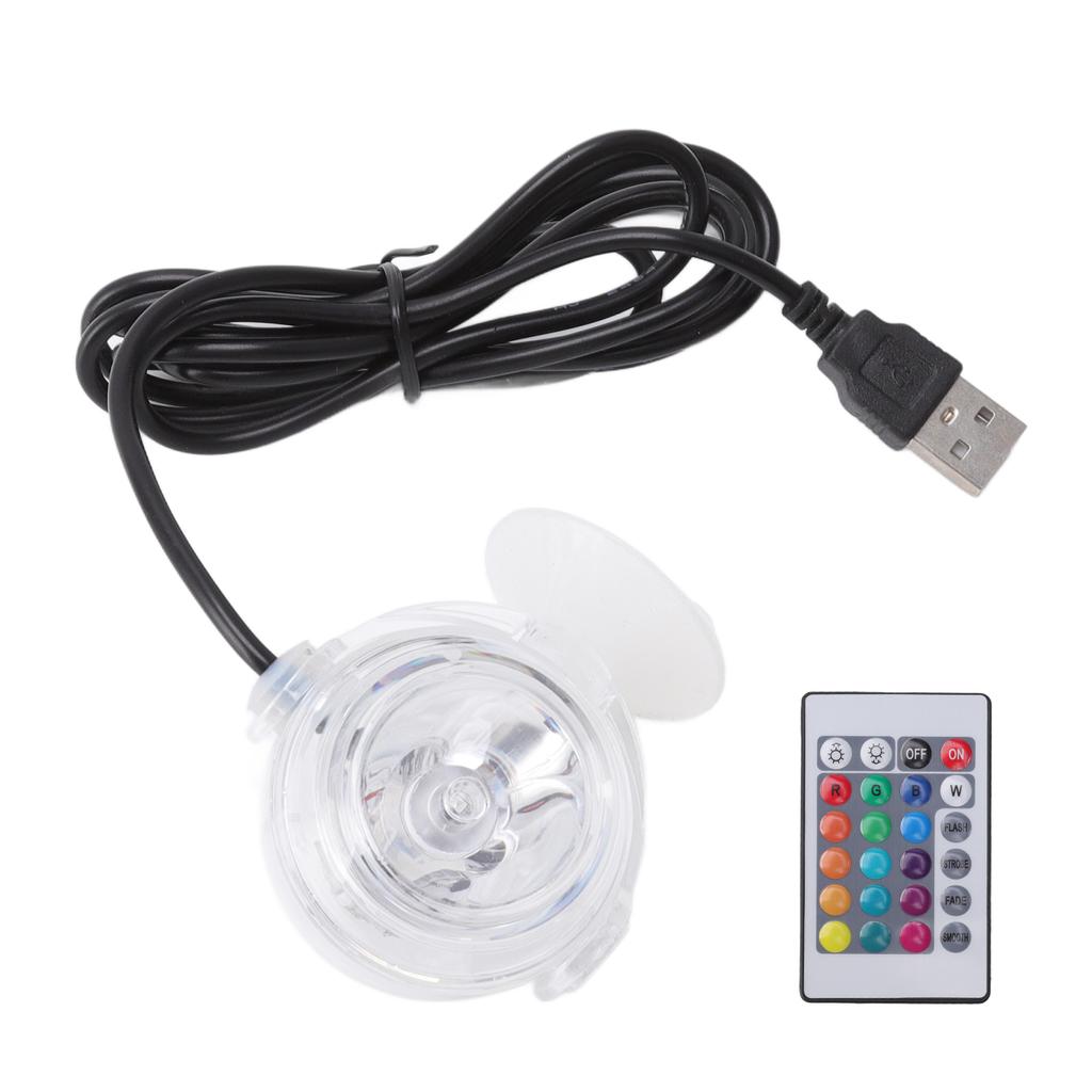 Kulatá vodotěsná ponorná lampa do akvária LED pro změnu barvy světla do akvária 1W