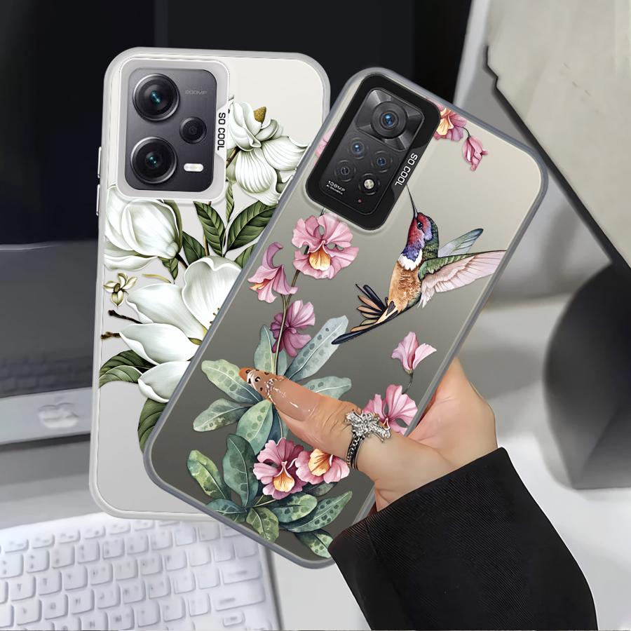 Case for Xiaomi Mi 12T Pro 13T 11 Lite Back Phone Cover Flowers Silicone