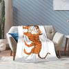 The Tiger Who Came to Tea Blankets Velvet Print Cartoon Book Breathable Thin Throw Blankets for Office