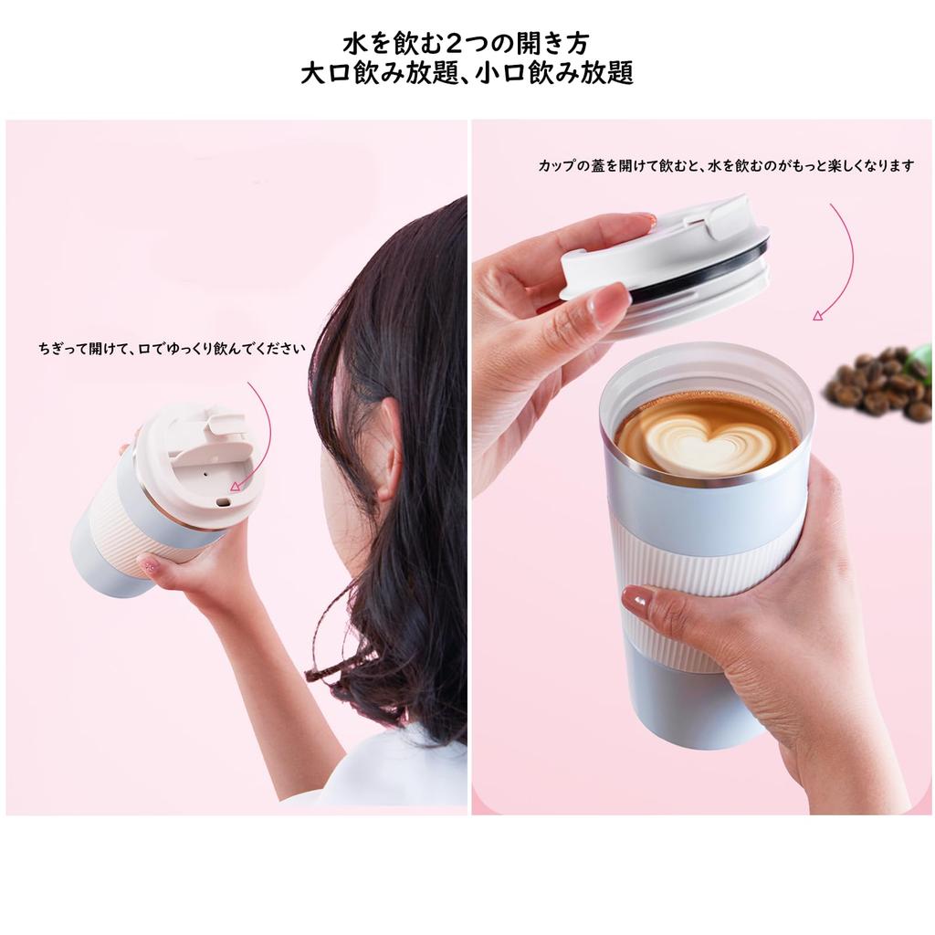 304 Stainless Steel Ceramic Coating Coffee Keeps Hot or Cold for 6 Portable Water Perfect for Convenience Store Flower Direct Lid Unisex & Bottle,
