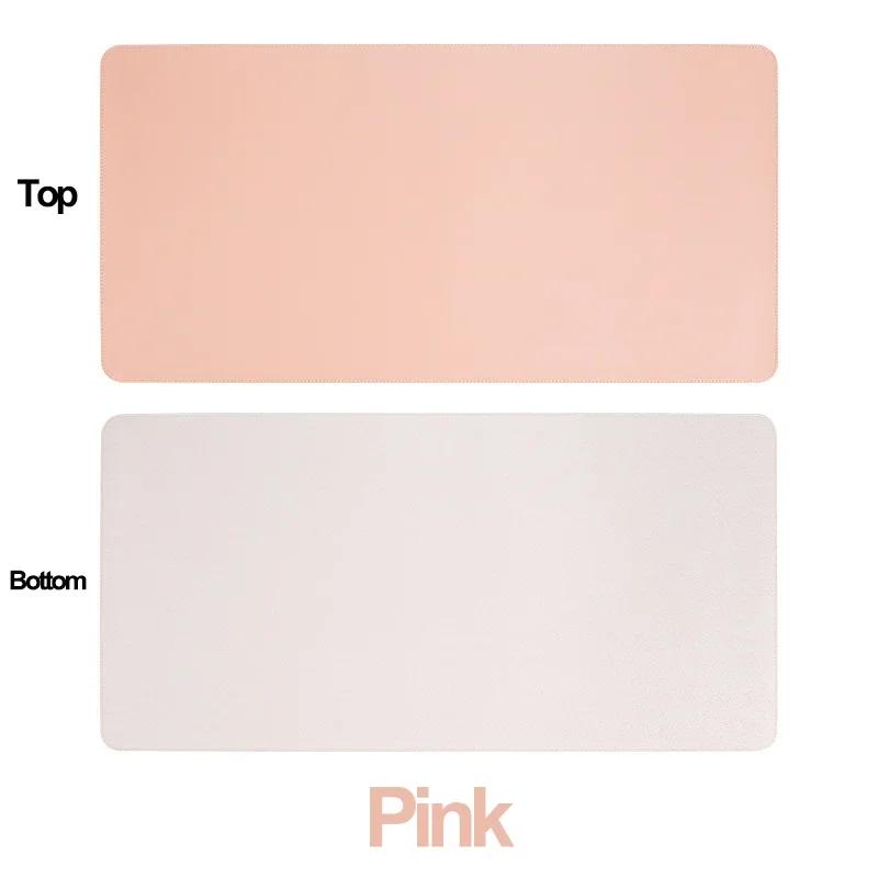 

Leather Desk Mat Pink Solid Color Mousepad Non-Slip Waterproof Deskmat Home Office Computer Laptop Mouse Pad xxl Kawaii Cute Rug