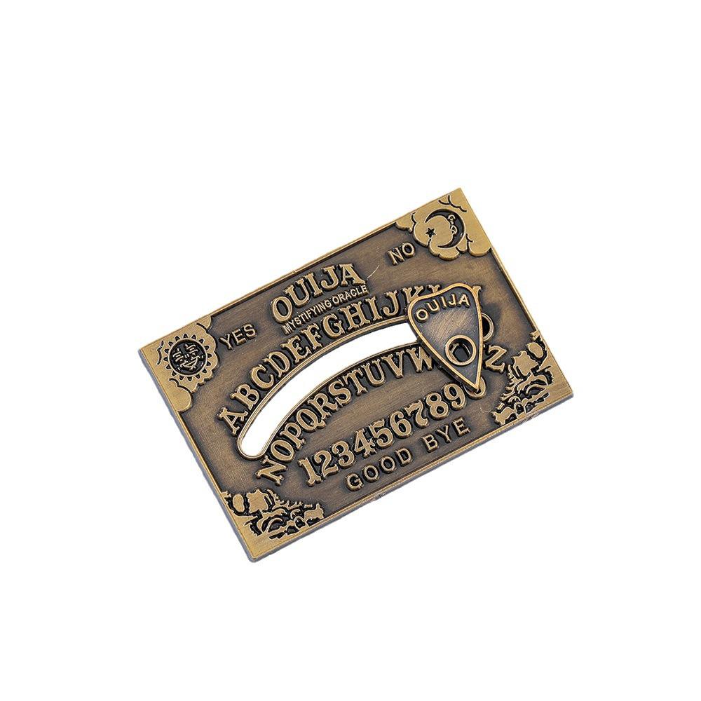 Europäische rotierende Ouija-Brosche: Kreativer Halloween-Horror-Metall-Anstecker mit personalisierten Buchstaben