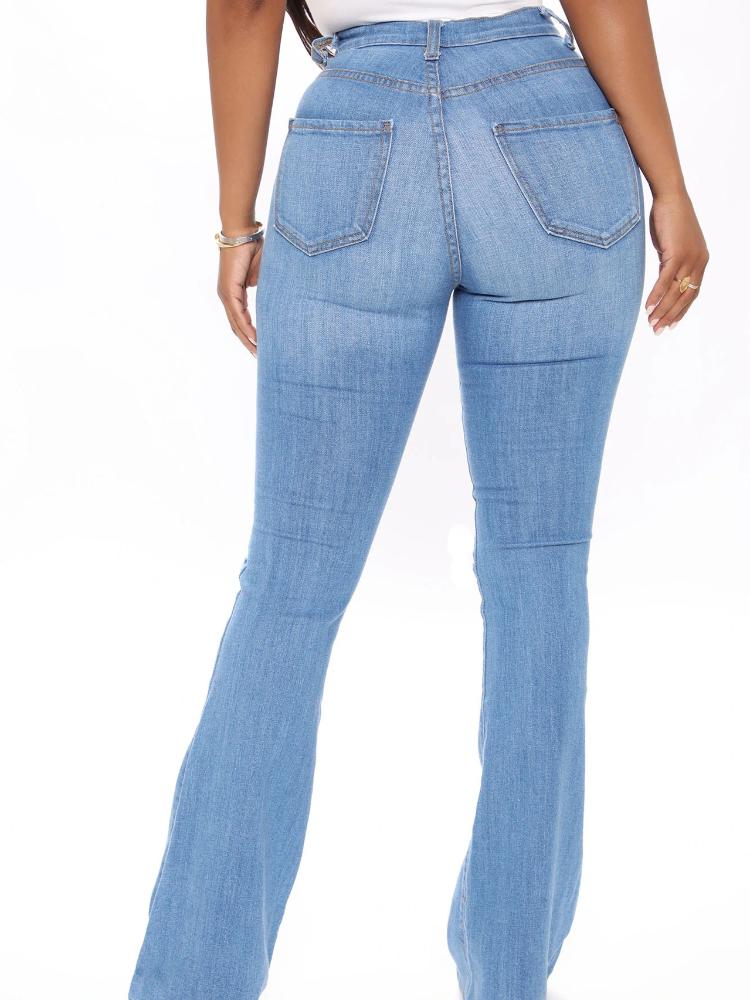 

Женские джинсы больших размеров с высокой талией, повседневные тонкие узкие бесшовные джинсовые брюки, облегающие брюки для похудения с подтяжкой бедер L светло-синий