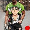 Man Anime Printed Casual Round Neck T-shirt Fashionable Comfortable Soft Breathable Minimalist Daily Large Loose T-shirt