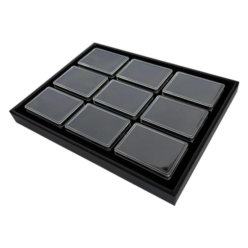 Tall Rectangular Organizers Box For Loose Stone Samples Waterproof PU Material Jewelry Showcase