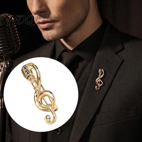 Non-fading Brooch Clip Women Pin Microphone Shape Strong Buckle Design Durable Professional Accessory Alloy Electroplated Anti-Fade Lapel