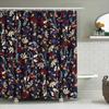 Green And White Shower Curtain Flower Patterned Bath Decoration For Home Bathroom Decorations Waterproof Fabric