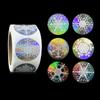500 Pcs Holographic Snowflake Stickers,Christmas Adhesive Stickers Colorful Round Label Sticker for Envelope Cookie Candy Box (3.8cm)
