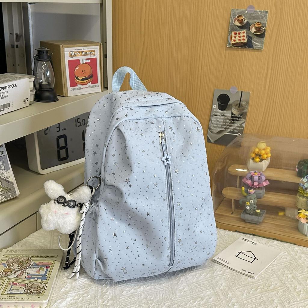 Schoolbag high value star backpack female college student lightweight simple schoolbag Korean ins style high school student casual backpack