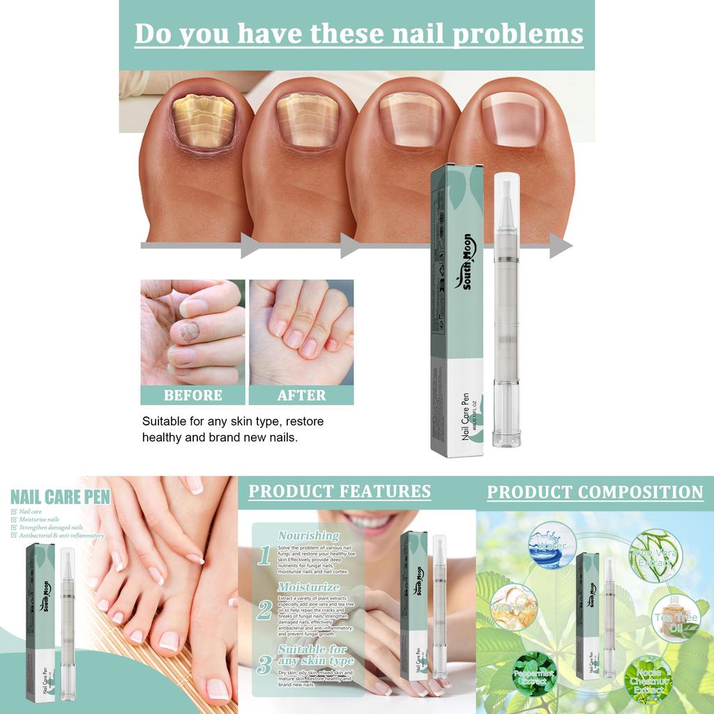 Caneta Reparadora de Unhas South Moon Com Fórmula Nutritiva Para Cuidados Gerais com Mãos e Pés