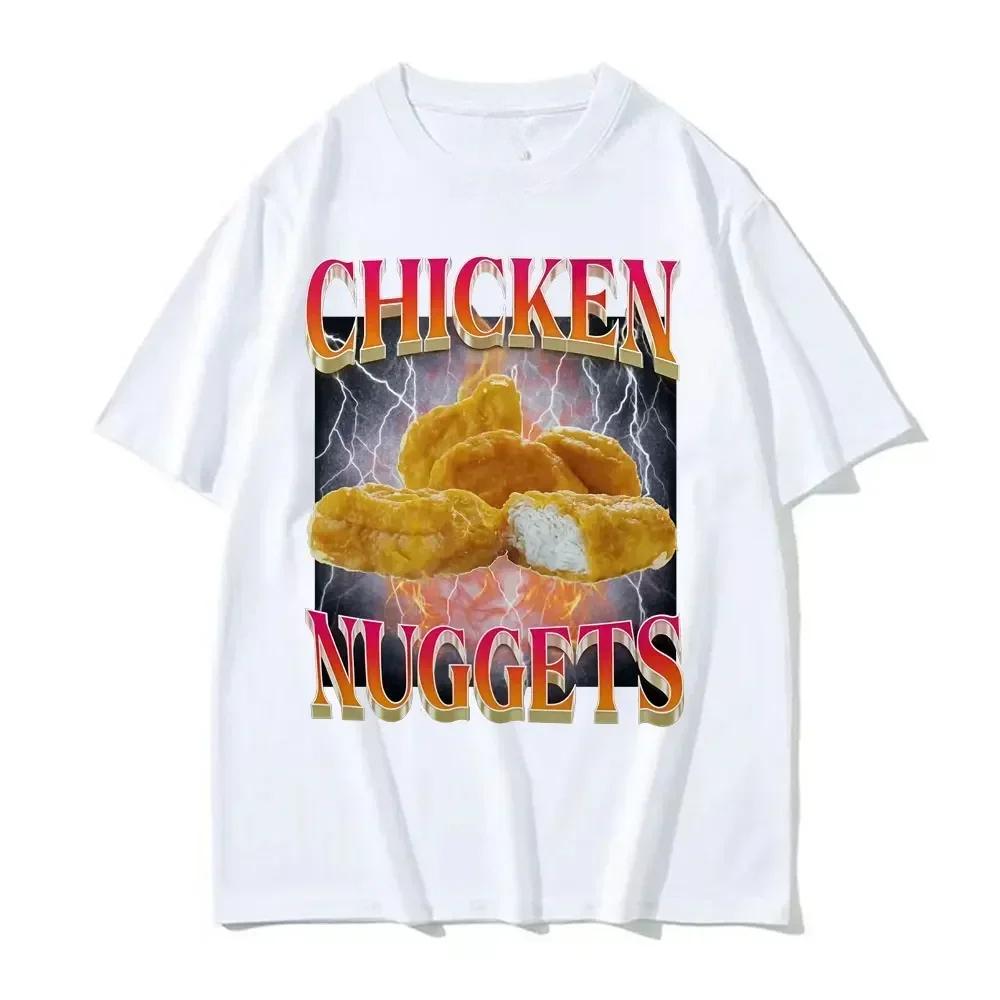 Funny Chicken Nuggets Vintage Style Meme Graphic Tshirt Women Unisex Hip Hop Gothic T Shirt Fashion Harajuku Kawaii Y2K Clothing