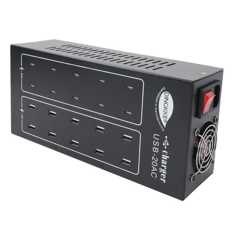 Multi-Port USB Fast Charging Station with Type-C Port for Mobile Phones and Tablets