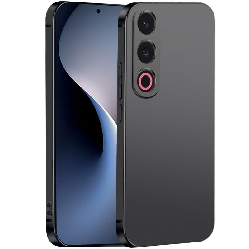 Freeson Phone Case for Meizu 21 Note, Lightweight Full Protection Shockproof TPU Soft Case with Frosted Finish (With Ring Holder And Lanyard), Black