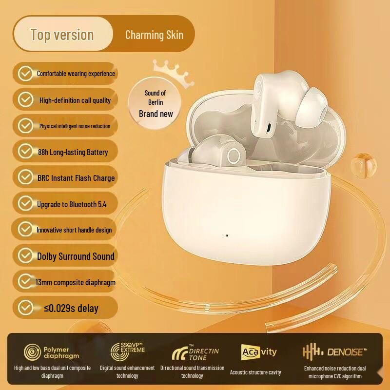 2026 Berlin Voice Wireless Bluetooth Earbuds - Noise Cancelling, High-Quality Sound, Stylish Design, Ideal for Sports, Ultra-Long Battery Life
