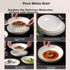 Chuanqi Underglaze Color Ceramic Plates 8 Inch 4-Pack Ceramic Tableware Plates Dishes Serving Plates Rice Plates Deep Soup Plates New White Ceramic