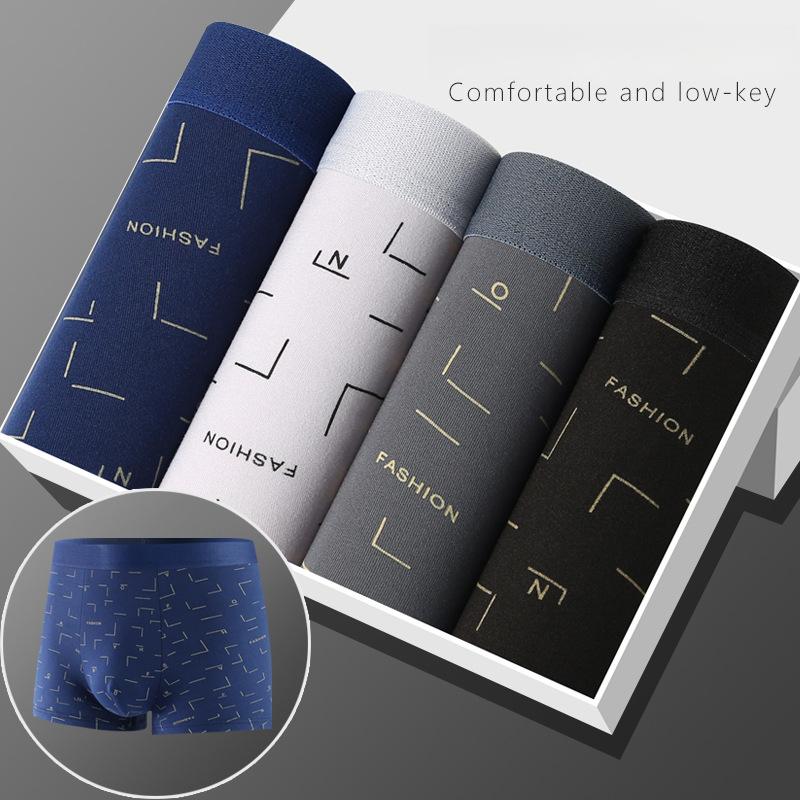 Men's Underwear Men's Flat Leg Pants Youth Mid Waist Square Leg Pants Men's Plus Size Shorts Shorts Head