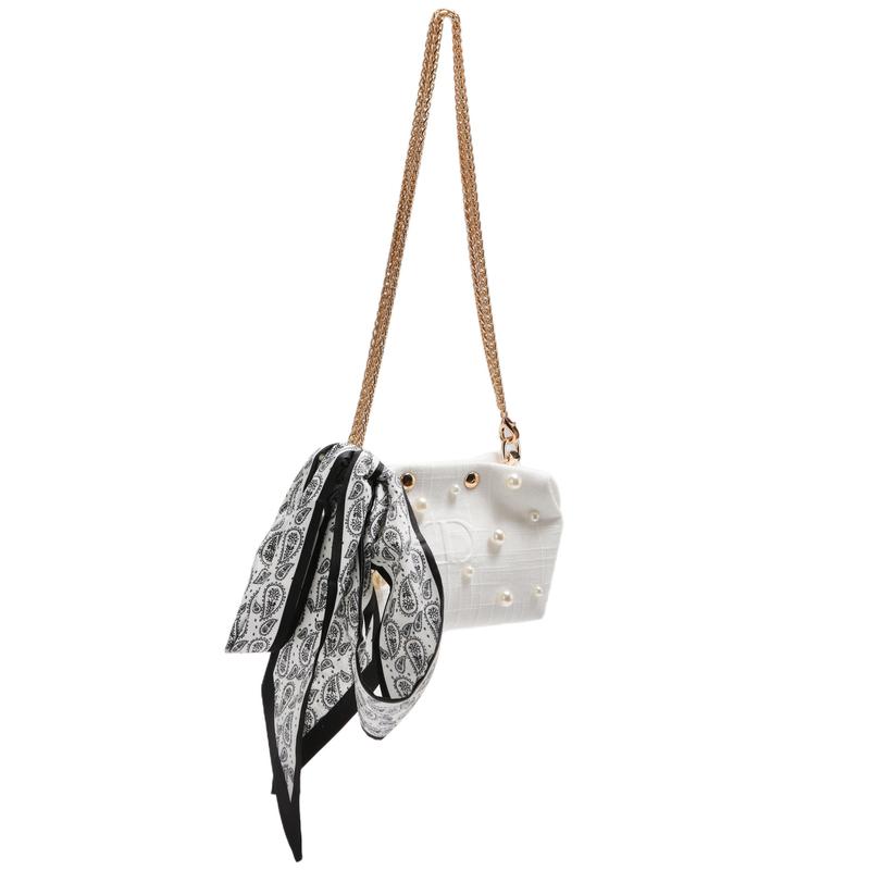DIOR Bag [Customized Cosmetic Bag] Starry Pearls, High-end Retro, Cashew Flower Ribbon, Pearl Nail Decoration, Daily Commuting, Trendy
