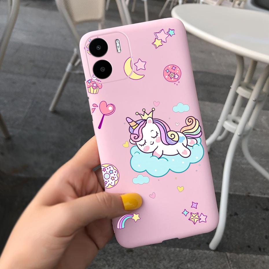 For Xiaomi Redmi A1 Case Redmi A1 Plus Beautiful Girl Flower Phone Case For RedmiA1 A 1 A1+ Candy Color Soft Silcone Back Cover