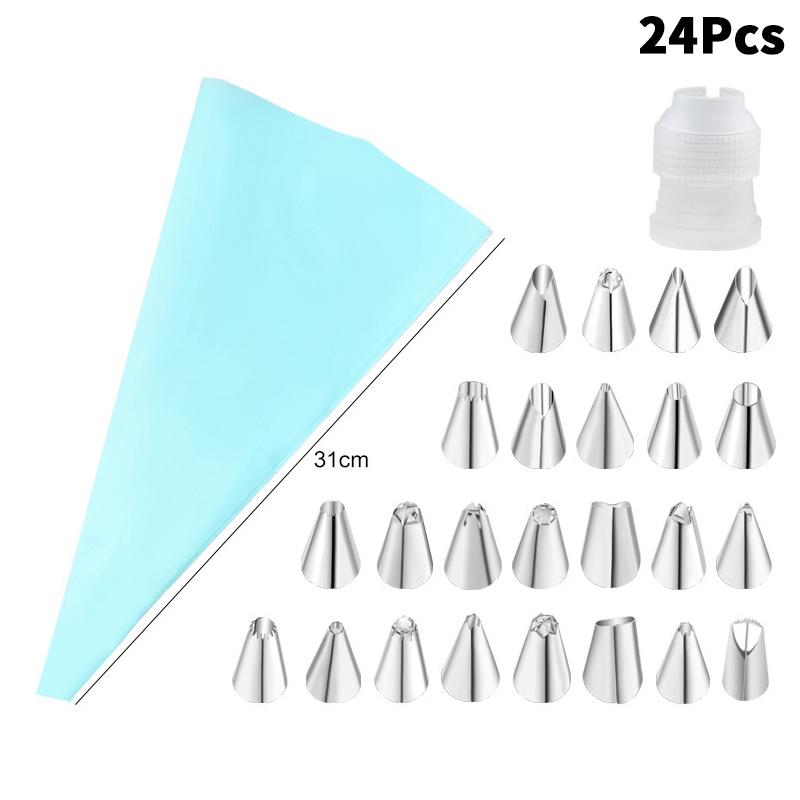 Stainless Steel Piping Nozzle Set,Cake Decorating Tools, Cream Glue Piping Nozzles,Thickened EVA Piping Bags