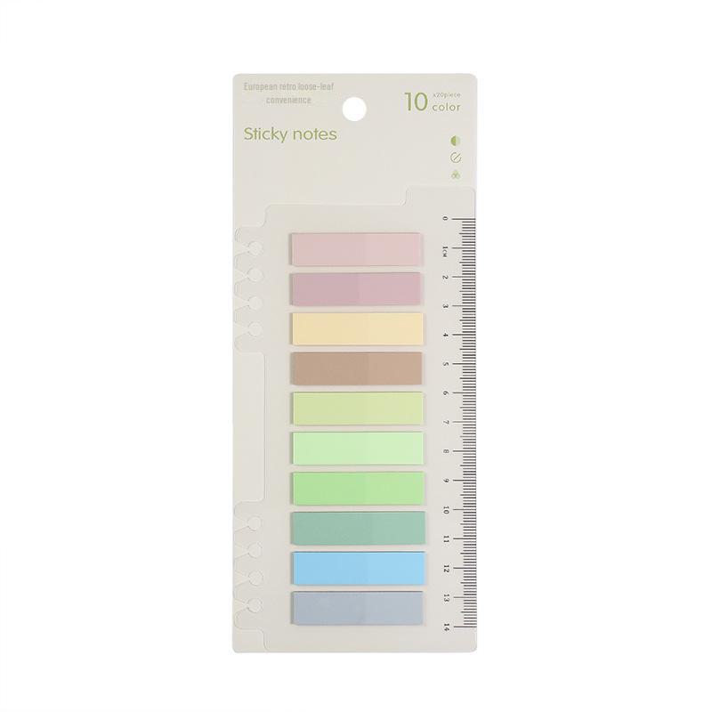 Morandi Color Transparent Index Stickers - Writable Labels, Classification Bookmarks, Student Notes, 200 Pieces