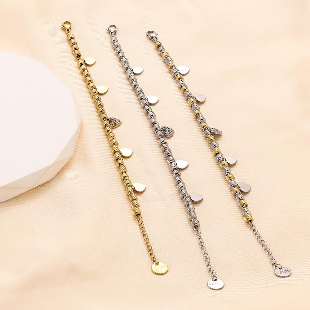 1Pcs Stainless Steel Love Point Diamond Bracelet Women's Simple Light Luxury Retro Bracelet