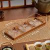 Retro Hand-Painted Gold Glass Snack Tray Set