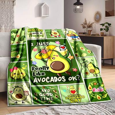 1PC Avocado, Food Blanket - Soft Warm All-Season Throw for Sofa, Bed, Car, Office, Throw For Sofa Yy250916132