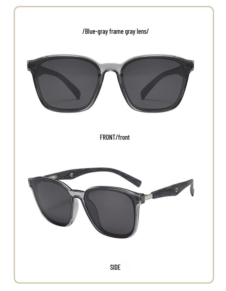 Retro Wood Grain Polarized Sunglasses with UV Protection