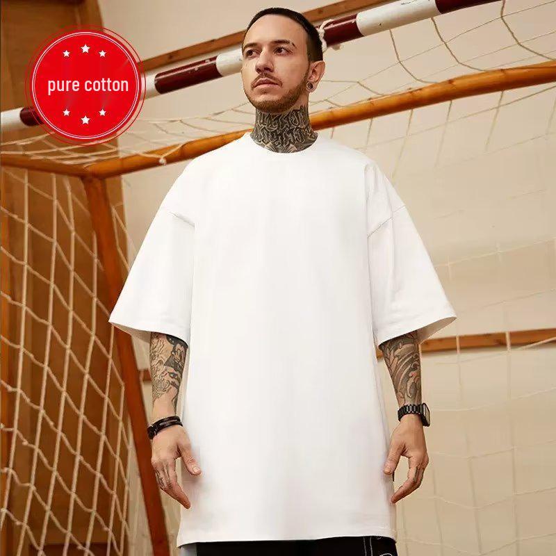 M4 Pure Cotton Oversized Hip-Hop Street Dance Couple T-Shirt - Men's Short-Sleeve Trendy American Style