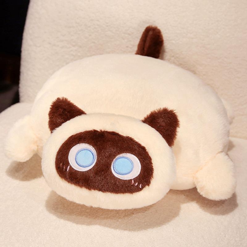 Black cat seat cushion plush toy cat doll home pillow cushion tatami futon seat cushion 50*40cm（0.4kg）