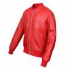 Warme Weiche Handgemachte Herren Rote Neue Leder Lammfell Echte Bikerjacke Stilvolle Motorrad