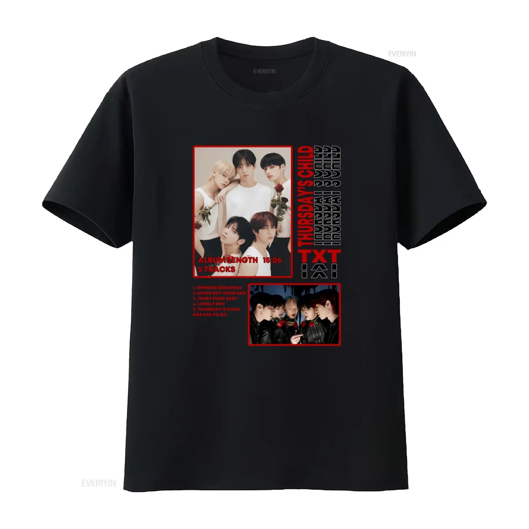 

2026 TXT Thursdays Album Kpop T Shirt 5 Tracks Design Perfect for Fans vintage Washed fashion Breathable Unisex homme Casual 4XL