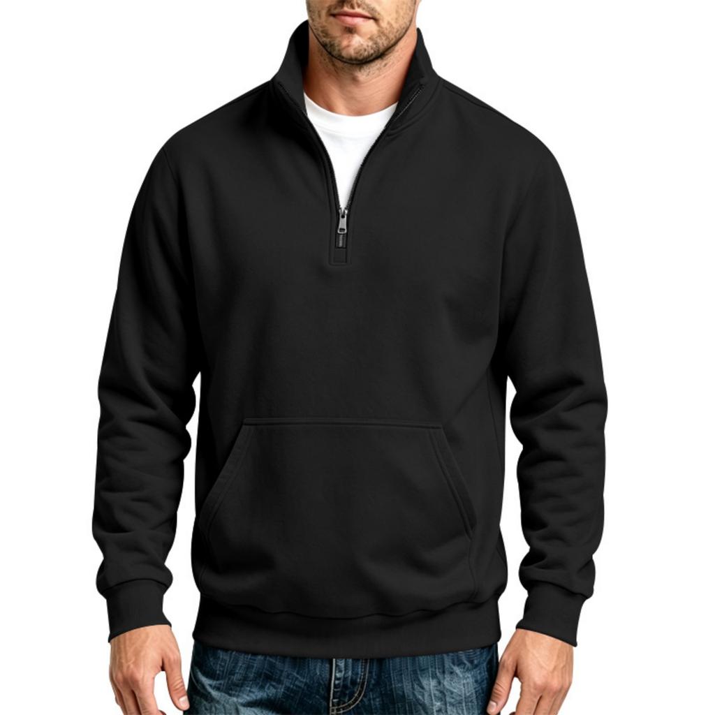 Men's Casual Half Zip Sweatshirt with Stand Collar for Everyday Wear