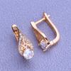 LSOOYH Clip Earrings Rose Gold Color Fashion Earring For Women Hollow Cubic Zirconia Stud Earrings Jewelry