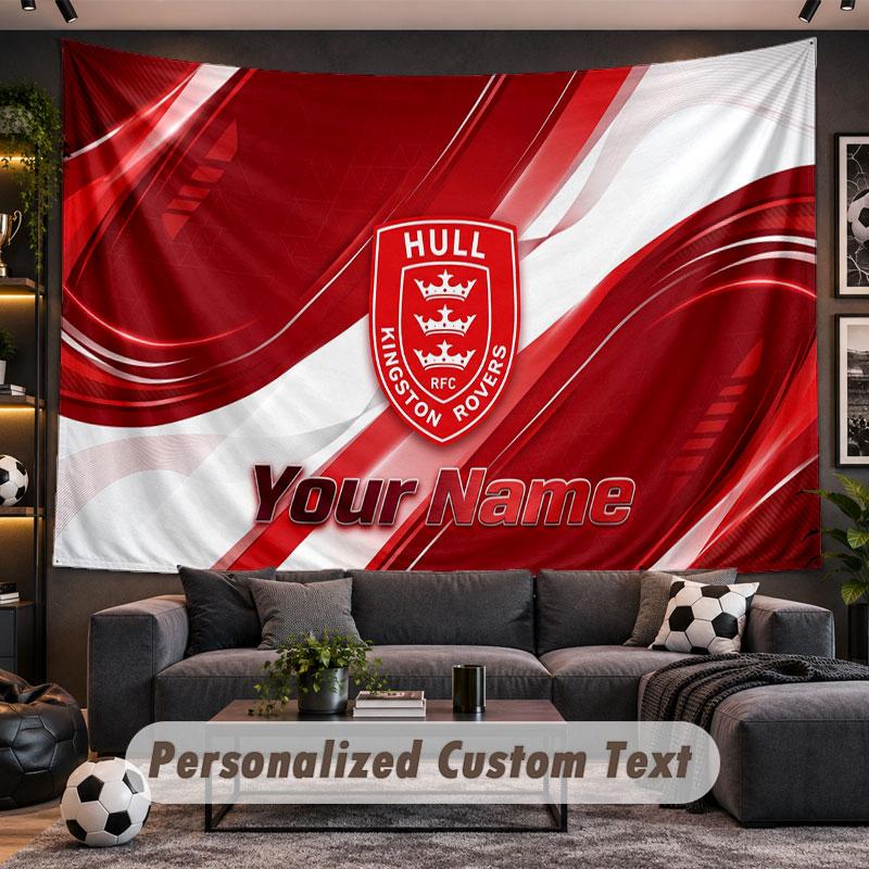 Wall Hanging Tapestry Custom NameHull KR Pattern Personalized Printed Fabric Wall Decor