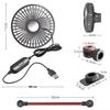 Summer Multidirection Car Back Seat Fan 3-speed Wind Adjustment USB Auto Cooling Fans 5 Fan Blades for Summer Car Accessories