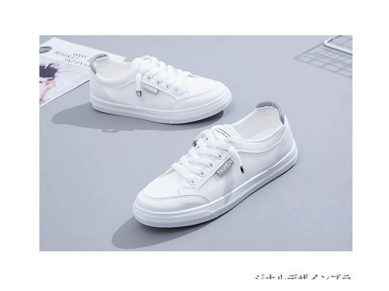 Women's 2025 Summer White Mesh Breathable Flat Casual Sport Shoes