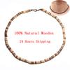 Minimalistisches Herrenhalskette Natürliches Wengeholz Kragen Freund Geschenk 4/6/8mm Scheibenperlen Erkek Kolye Halsketten Zubehör Choker Collier